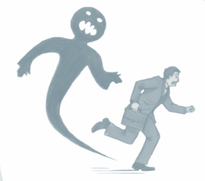 Homme poursuivi par sa peur